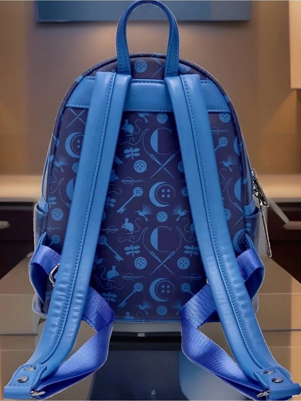 NEW w Tags Loungefly Coraline Portal Button Frame Lenticular Blue Backpack Bag